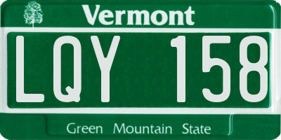 VT license plate LQY158