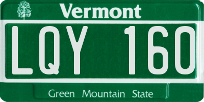VT license plate LQY160