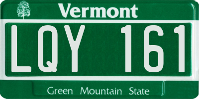 VT license plate LQY161