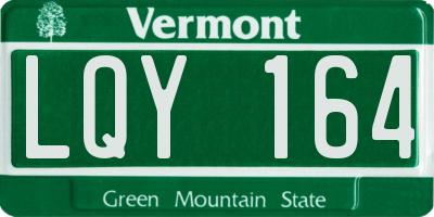 VT license plate LQY164