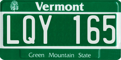 VT license plate LQY165