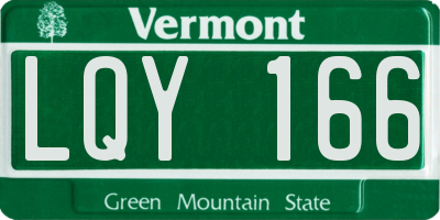 VT license plate LQY166
