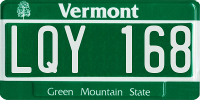 VT license plate LQY168
