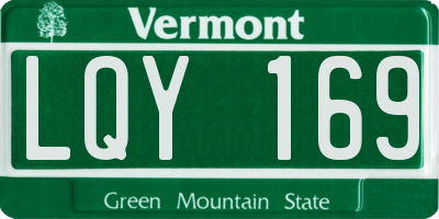 VT license plate LQY169