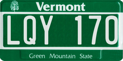 VT license plate LQY170