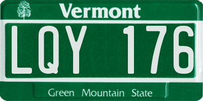 VT license plate LQY176
