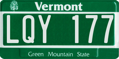 VT license plate LQY177