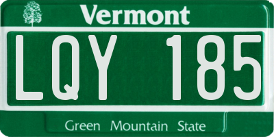 VT license plate LQY185