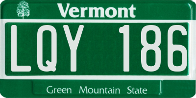 VT license plate LQY186
