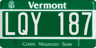 VT license plate LQY187