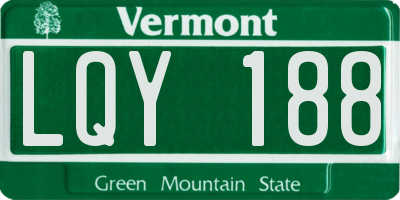 VT license plate LQY188