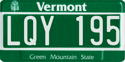 VT license plate LQY195