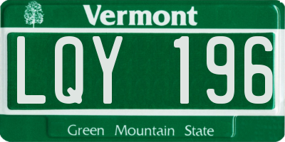 VT license plate LQY196