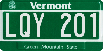 VT license plate LQY201