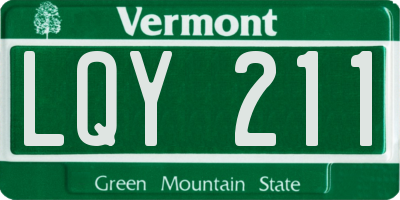 VT license plate LQY211