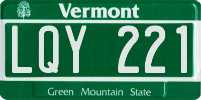 VT license plate LQY221