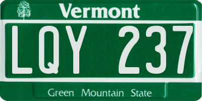 VT license plate LQY237