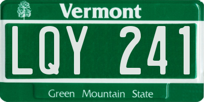 VT license plate LQY241