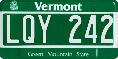 VT license plate LQY242