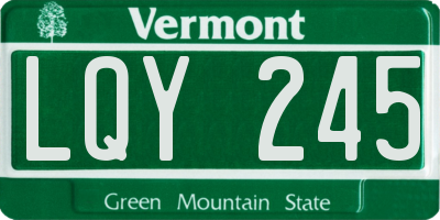 VT license plate LQY245