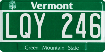VT license plate LQY246