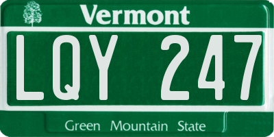 VT license plate LQY247