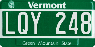 VT license plate LQY248