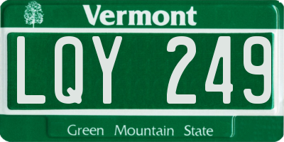 VT license plate LQY249