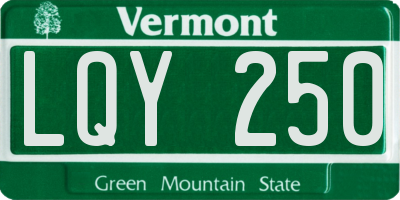 VT license plate LQY250