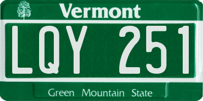 VT license plate LQY251