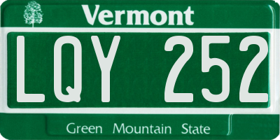 VT license plate LQY252
