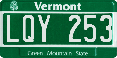 VT license plate LQY253