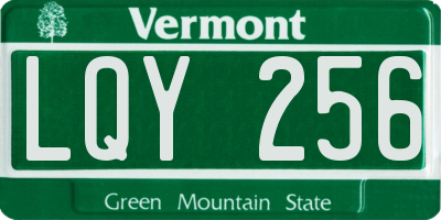 VT license plate LQY256