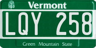 VT license plate LQY258