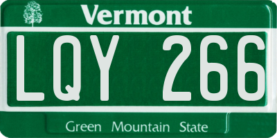 VT license plate LQY266
