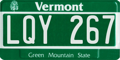 VT license plate LQY267
