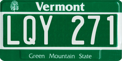 VT license plate LQY271