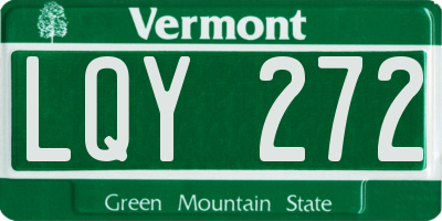 VT license plate LQY272