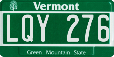 VT license plate LQY276