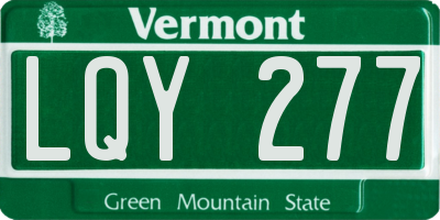 VT license plate LQY277