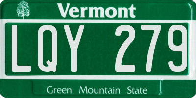 VT license plate LQY279