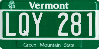 VT license plate LQY281