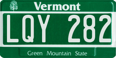 VT license plate LQY282