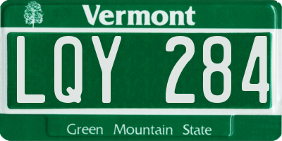 VT license plate LQY284