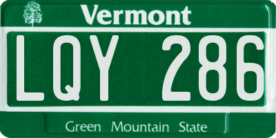 VT license plate LQY286