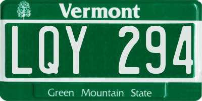 VT license plate LQY294