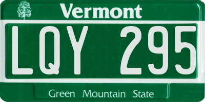VT license plate LQY295
