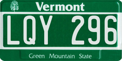 VT license plate LQY296