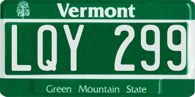 VT license plate LQY299