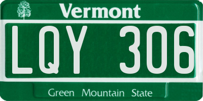 VT license plate LQY306